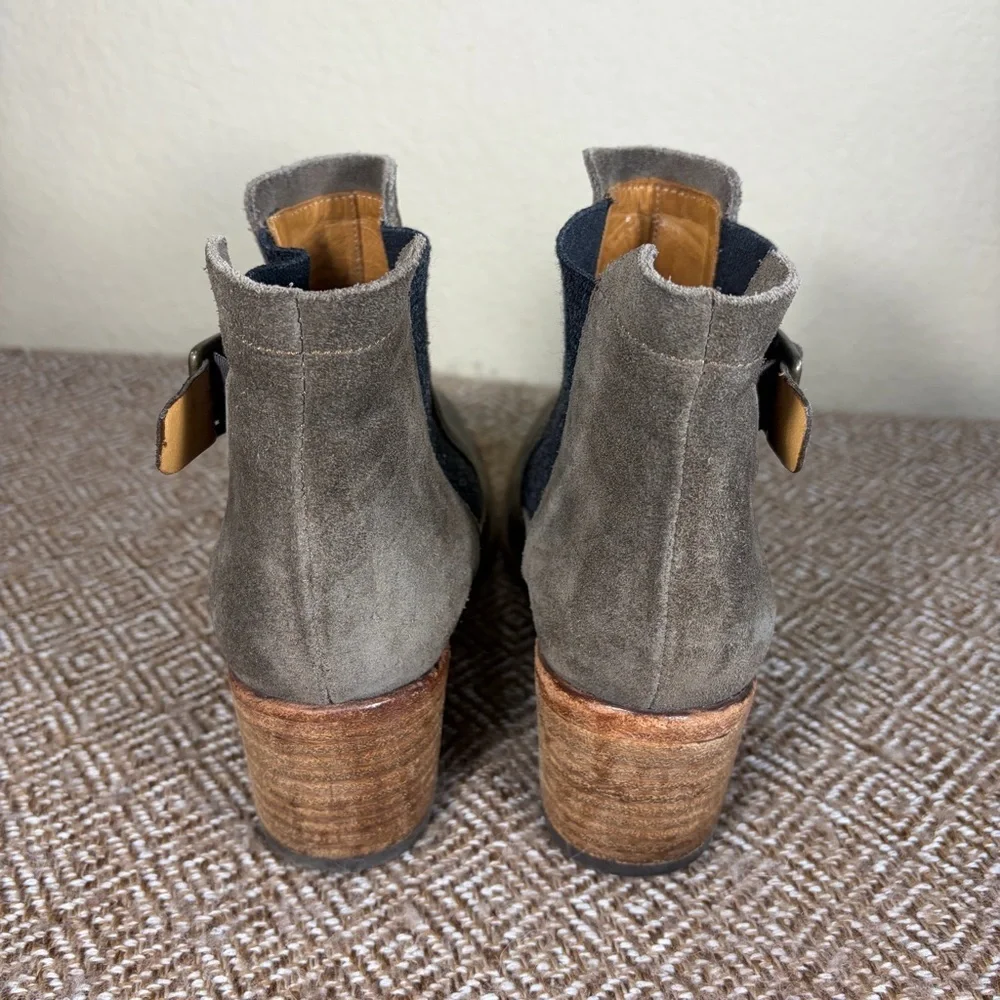 Alberto Fermani Gray Suede Ankle Boots Sz 7.5 Womens Western Casual Preppy